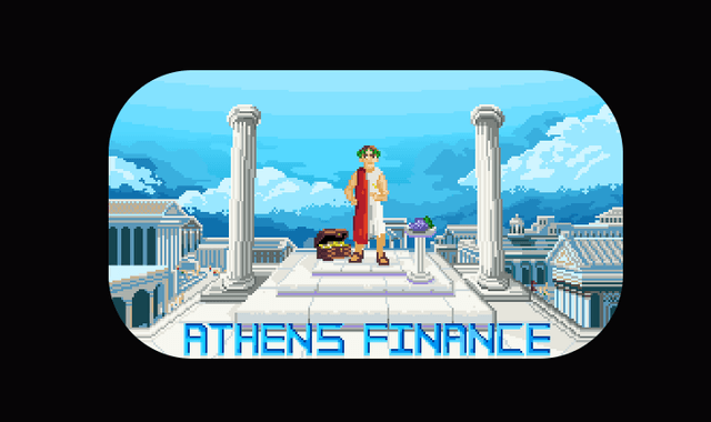 Athens Finance acropolis pixel art