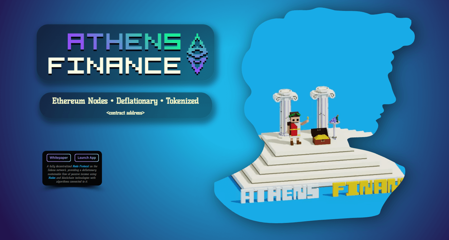 Athens Finance — voxel Greek treasury scene